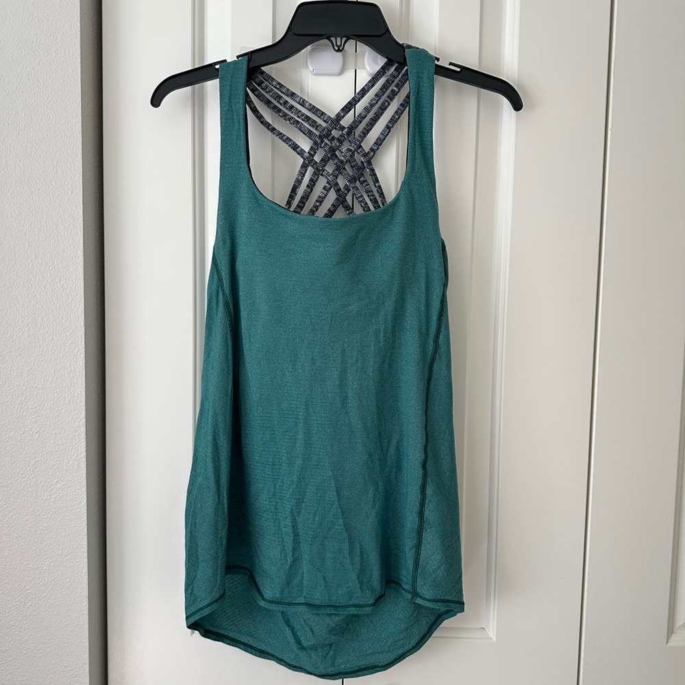 Lululemon Free to Be Wild Tank -Teal and gray, size 6